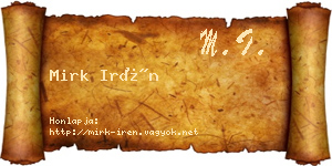 Mirk Irén névjegykártya