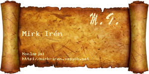 Mirk Irén névjegykártya